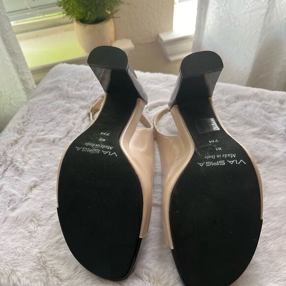 NWOB Via Spiga Sling Back Made in Italy Ladies Platform Heels. Size 7 MSRP $150 - Picture 5 of 7